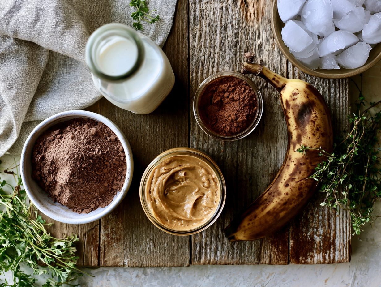 Zutaten Protein-Shake mit Schoko & Erdnuss
